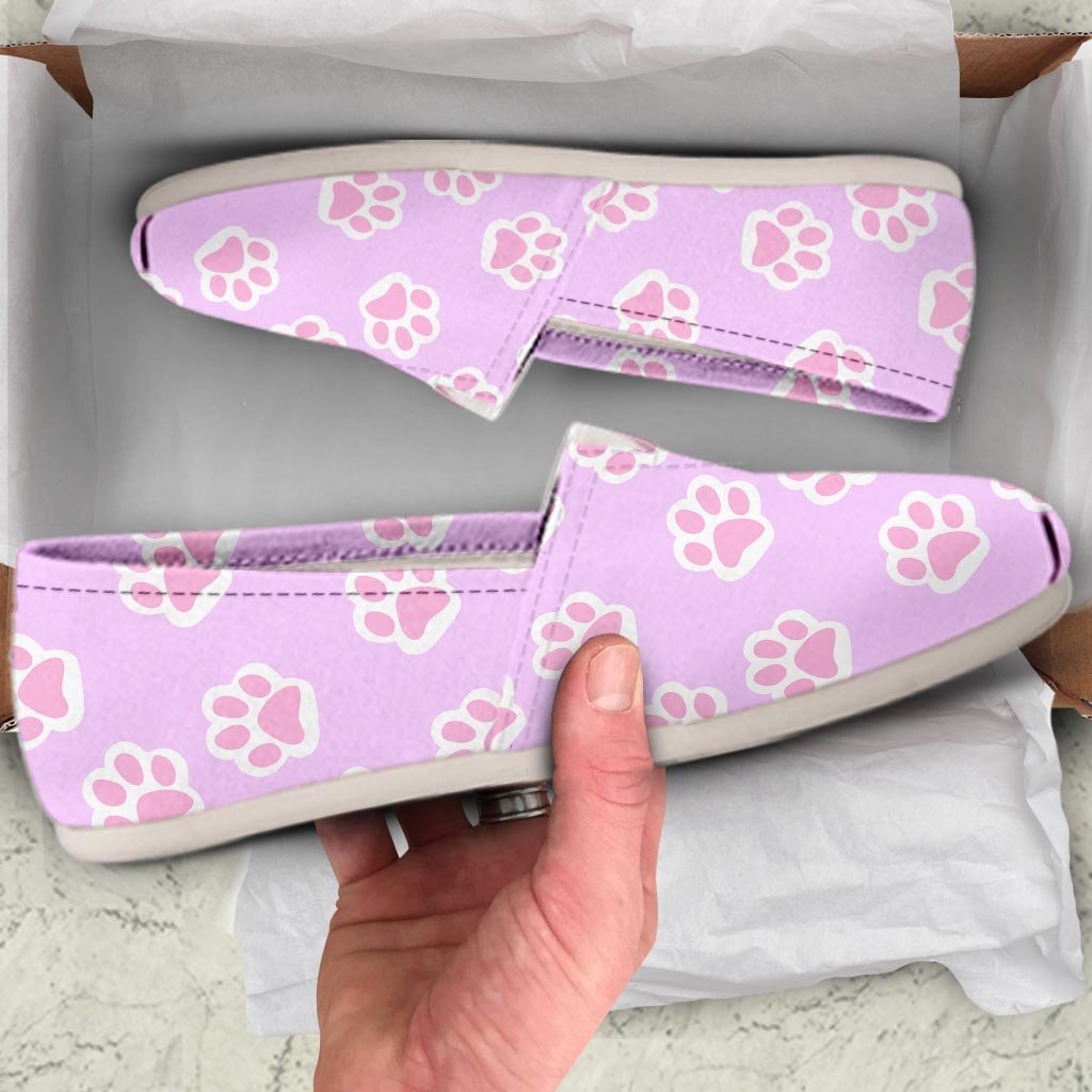 Pink Pastel Paw Canvas Shoes-grizzshop