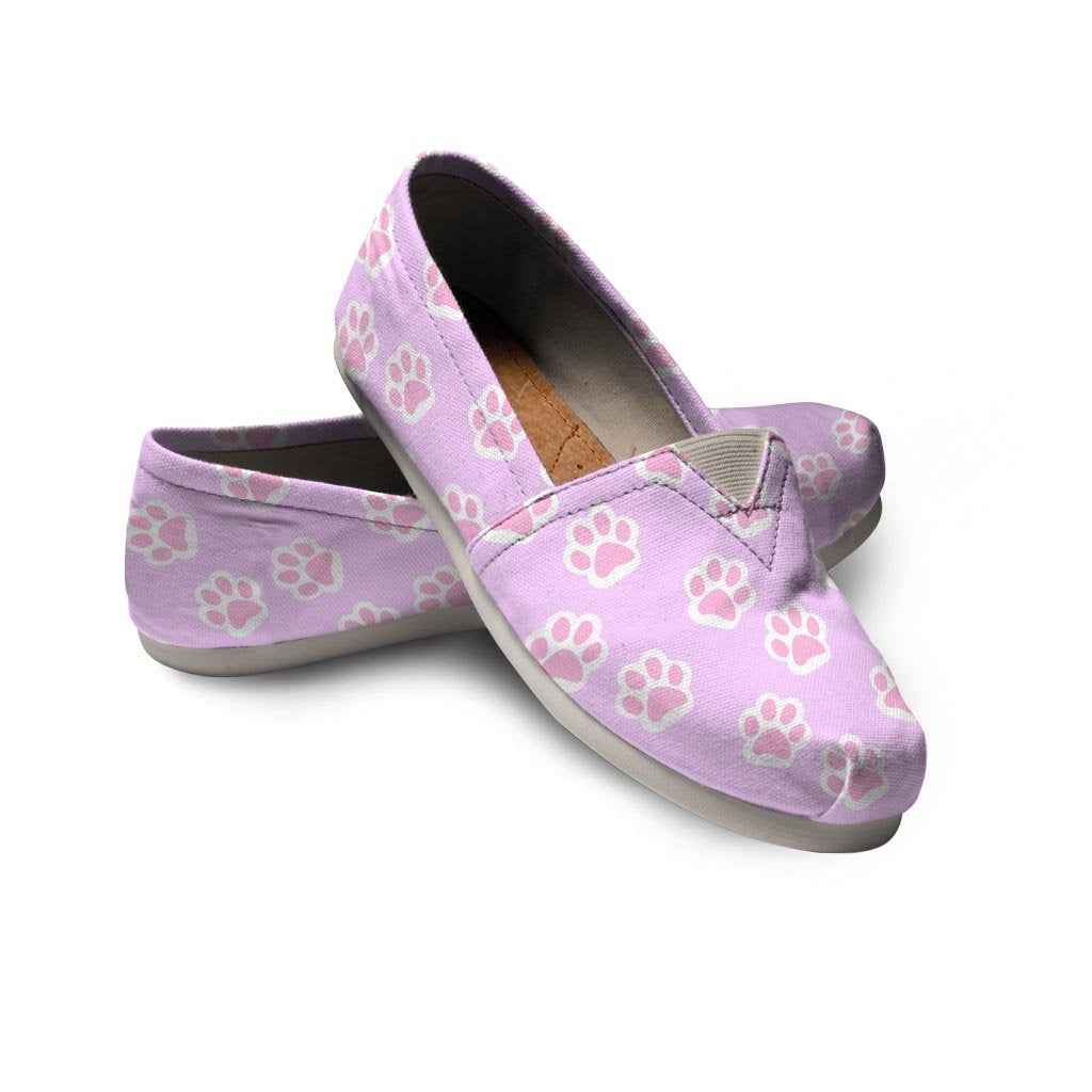 Pink Pastel Paw Canvas Shoes-grizzshop