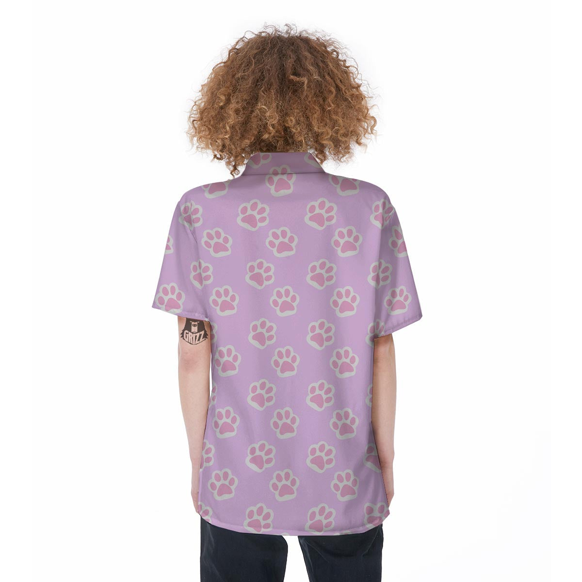 Pink Pastel Paw Women's Short Sleeve Shirts-grizzshop