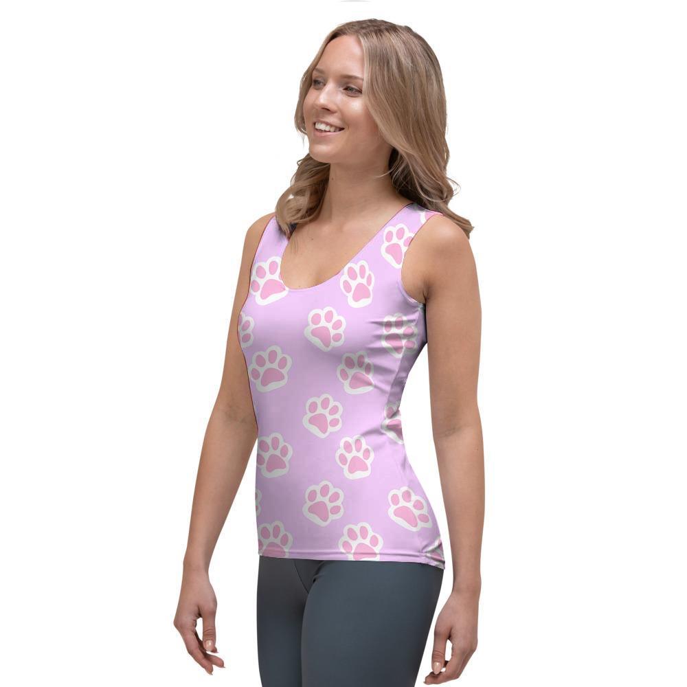 Pink Pastel Paw Women's Tank Top-grizzshop