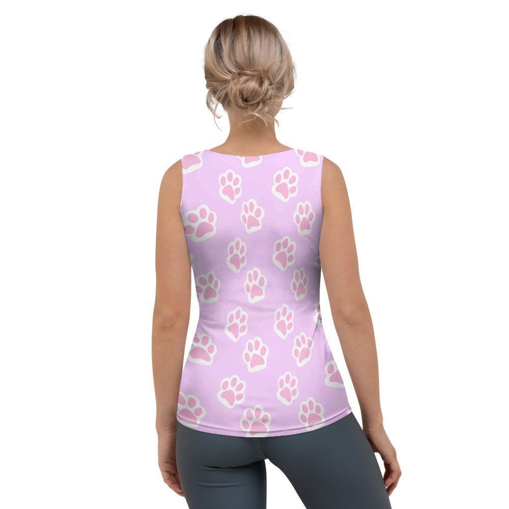 Pink Pastel Paw Women's Tank Top-grizzshop