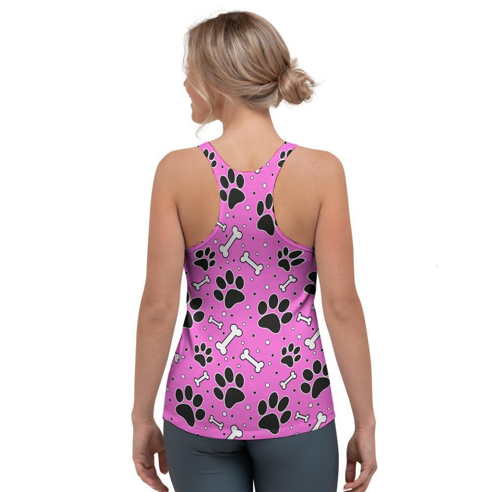 Pink Paw Women's Racerback Tank Top-grizzshop