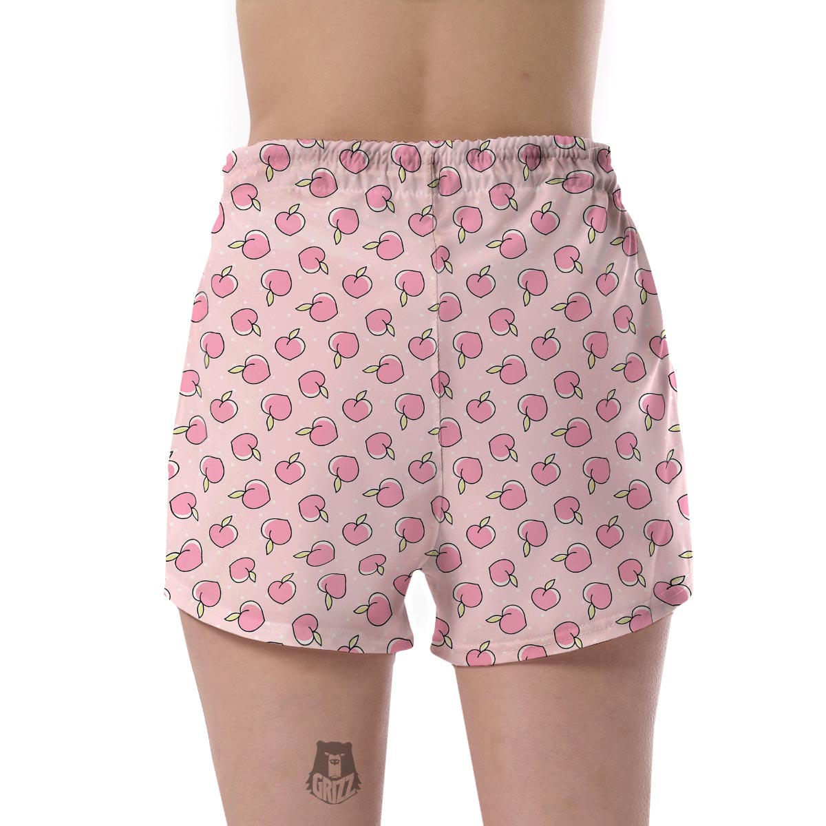 Pink Peach Pattern Print Women's Shorts-grizzshop