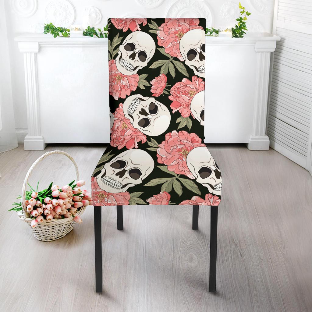 Pink Peony Skull Chair Cover-grizzshop