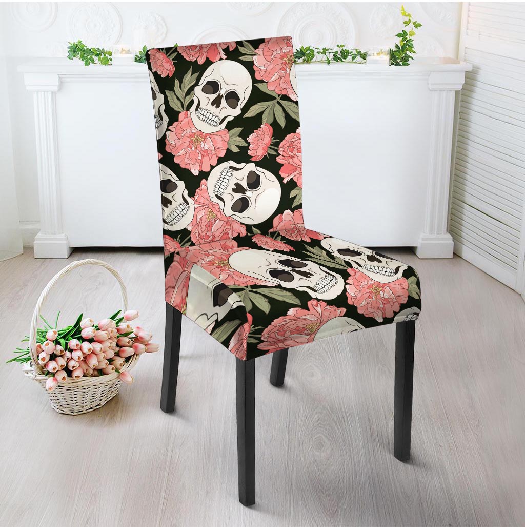 Pink Peony Skull Chair Cover-grizzshop