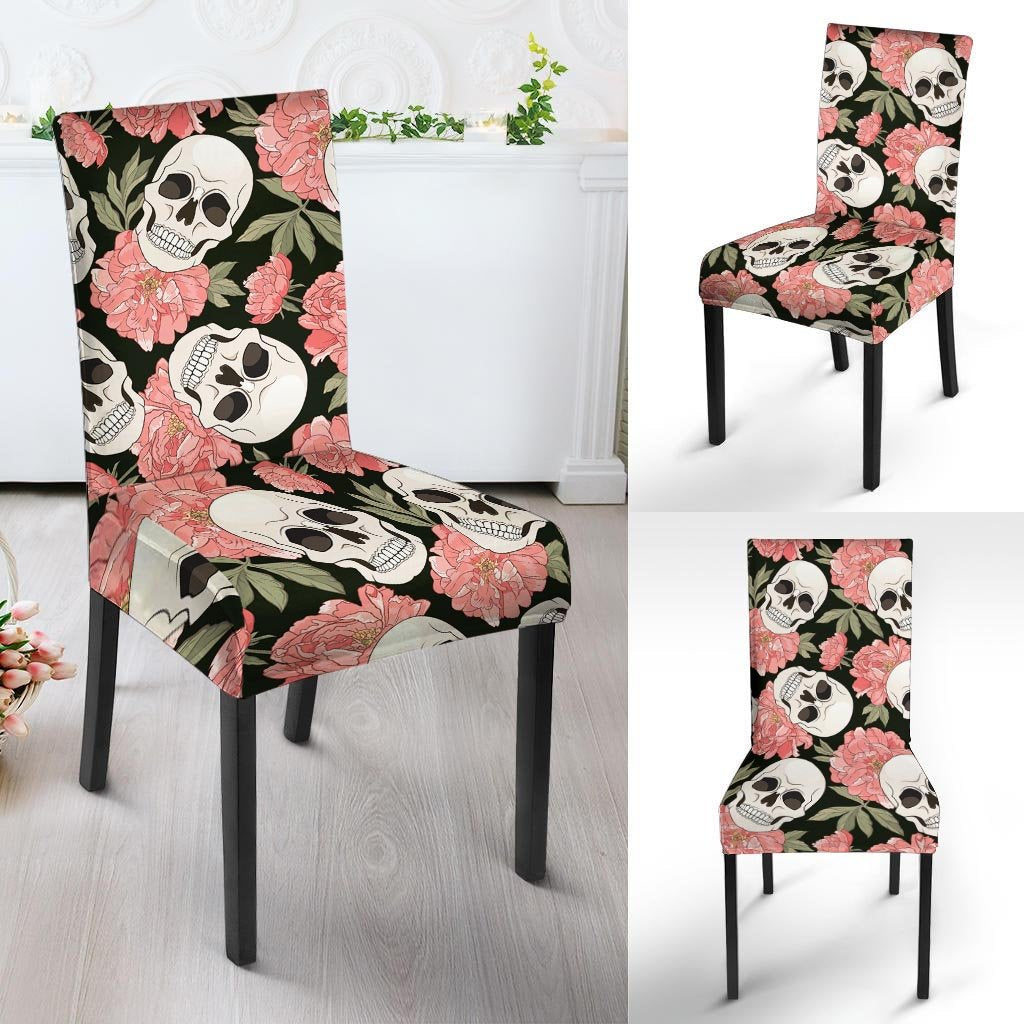 Pink Peony Skull Chair Cover-grizzshop