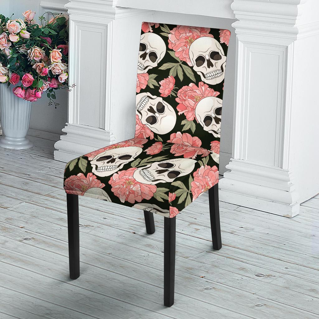 Pink Peony Skull Chair Cover-grizzshop