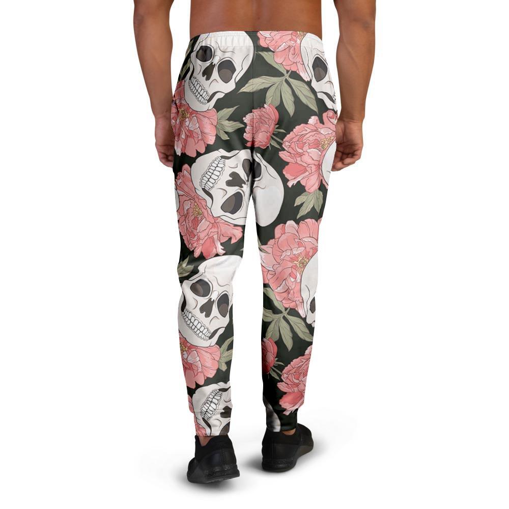 Pink Peony Skull Men's Joggers-grizzshop