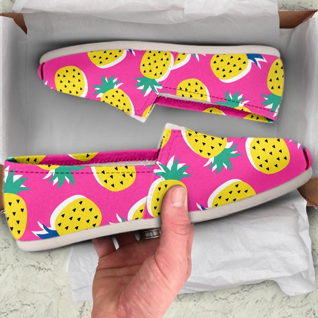 Pink Pineapple Print Canvas Shoes-grizzshop