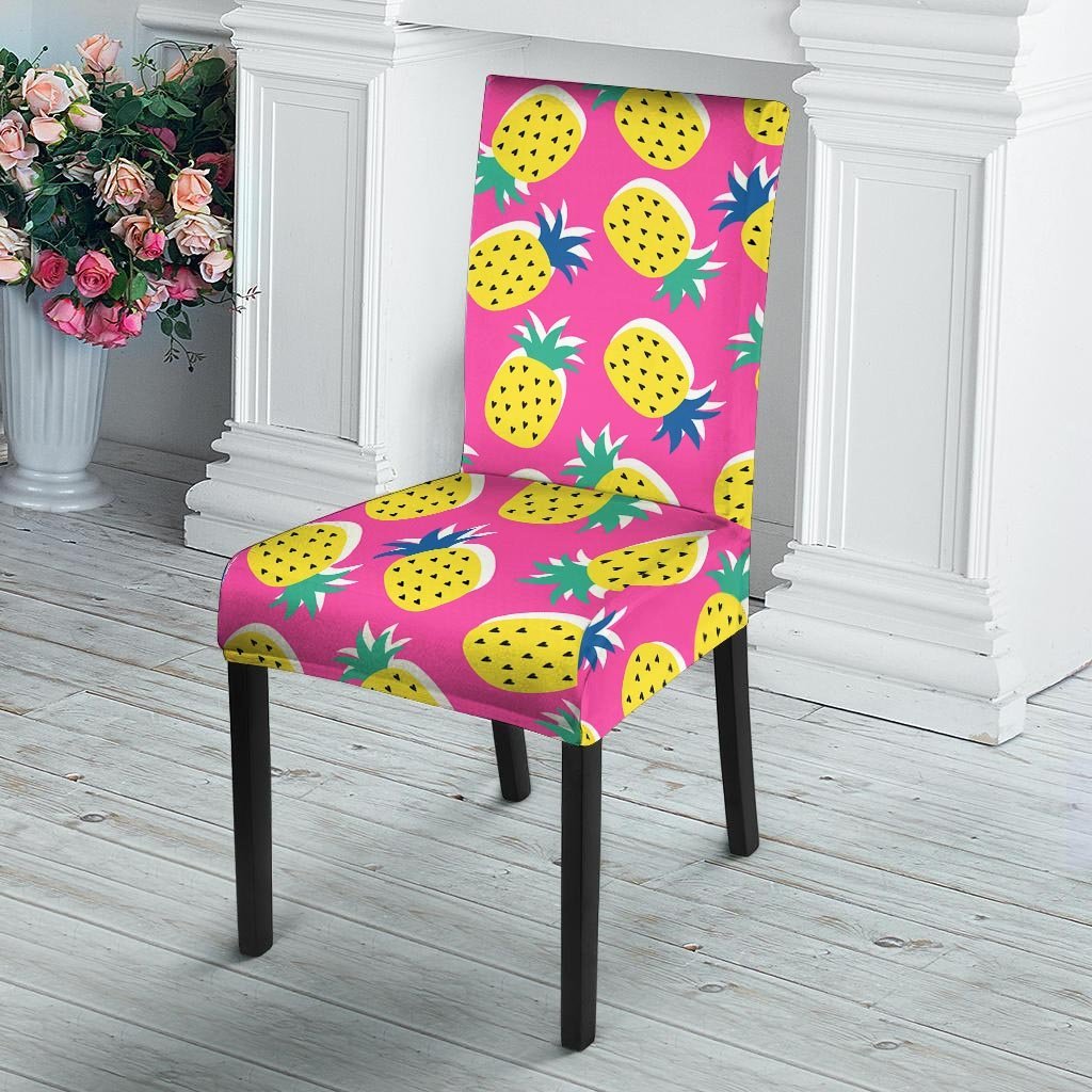 Pink Pineapple Print Chair Cover-grizzshop