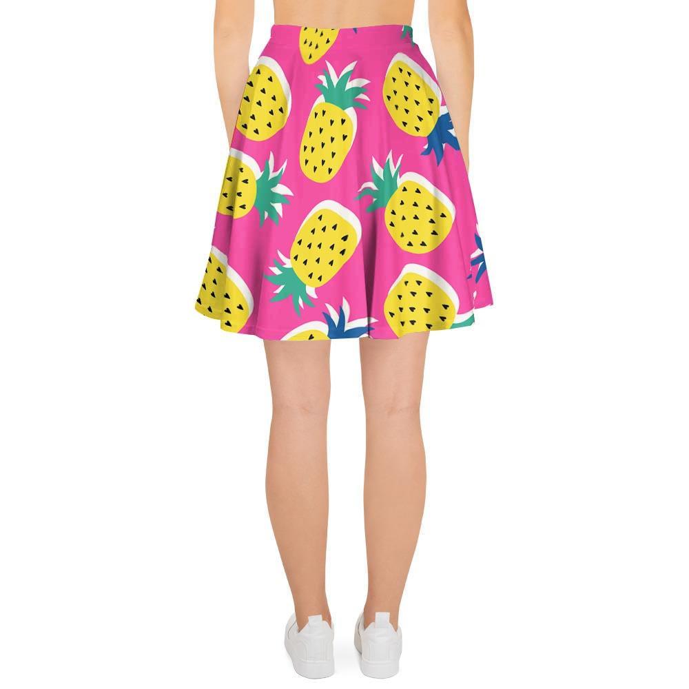 Pink Pineapple Print Women's Skirt-grizzshop