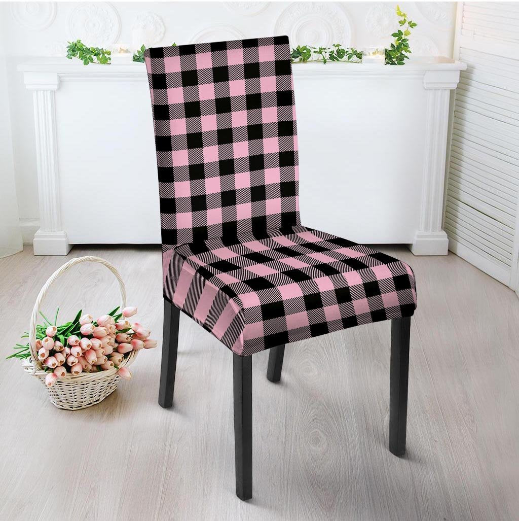 Pink Plaid Chair Cover-grizzshop