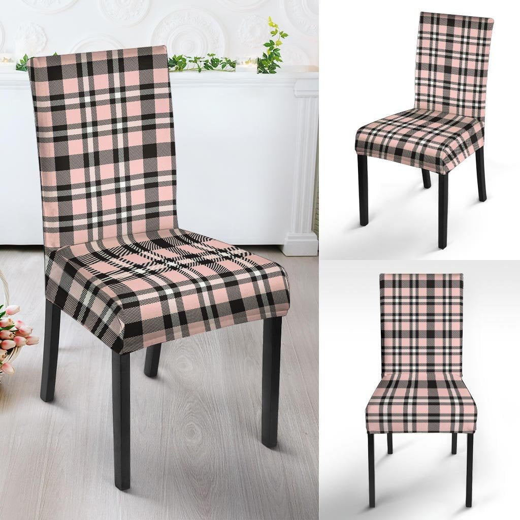 Pink Plaid Tartan Chair Cover-grizzshop