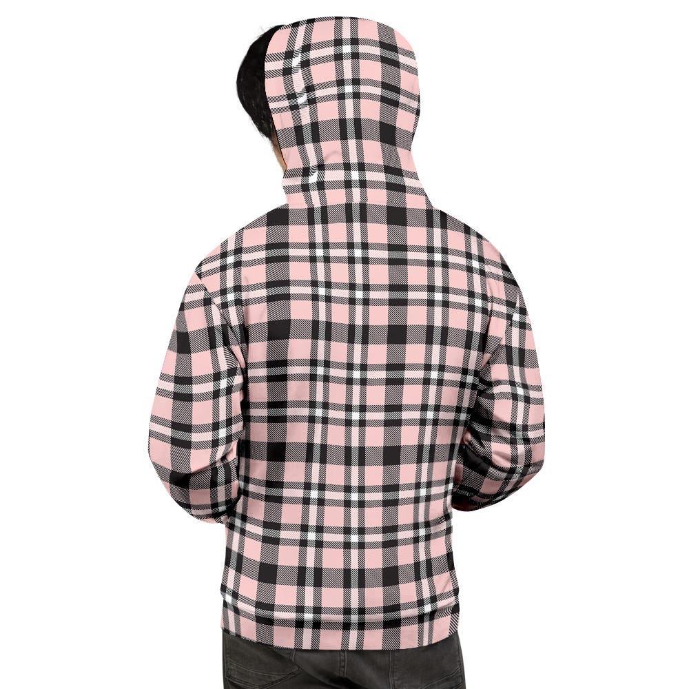Pink Plaid Tartan Men's Hoodie-grizzshop