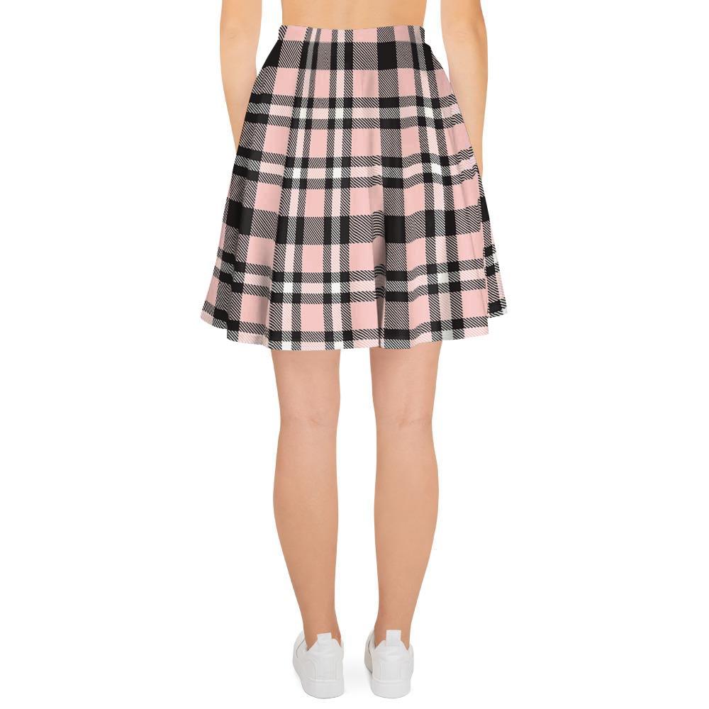 Pink Plaid Tartan Women's Skirt-grizzshop
