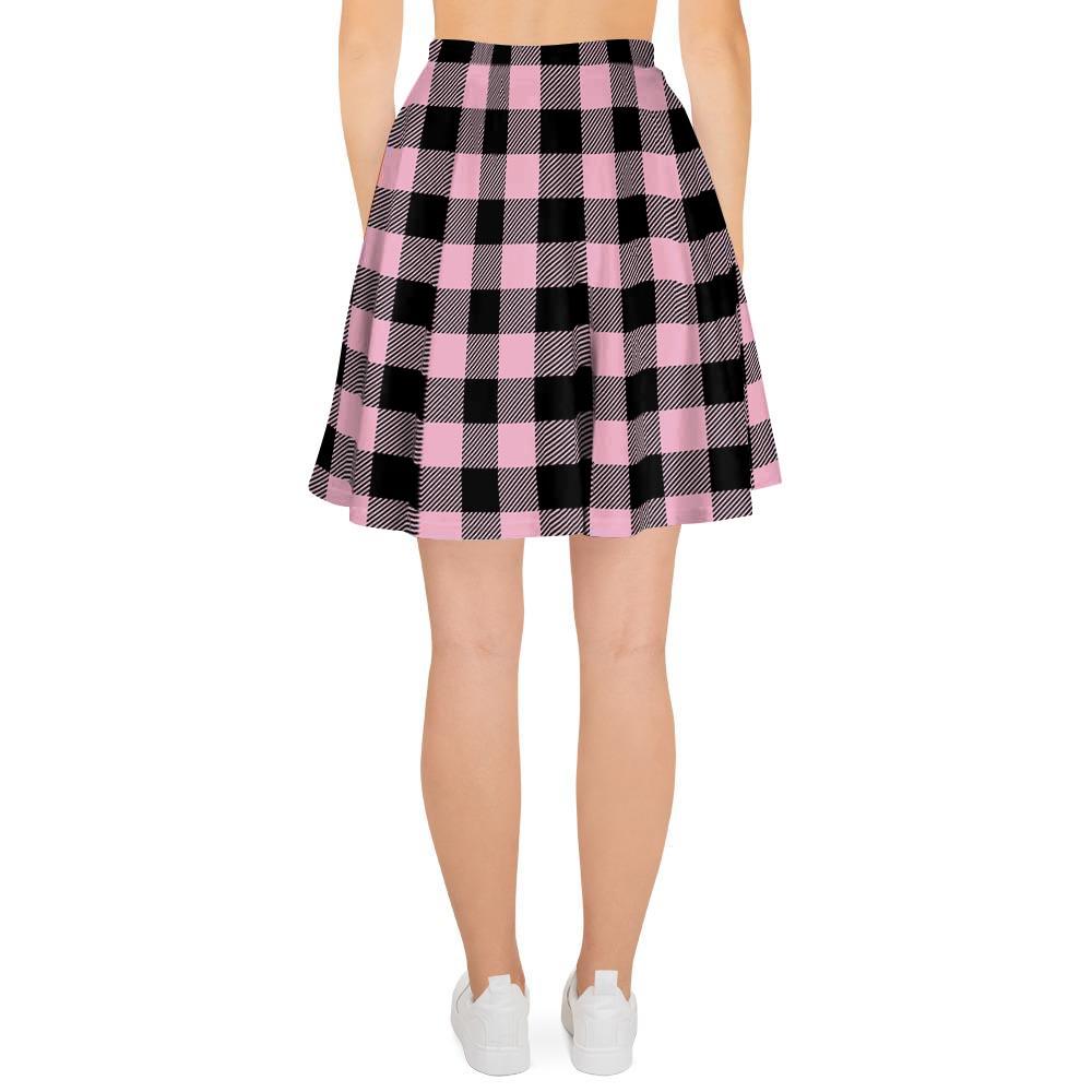 Pink Plaid Women's Skirt-grizzshop