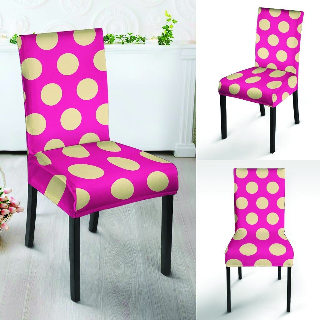 Pink Polka Dot Chair Cover-grizzshop