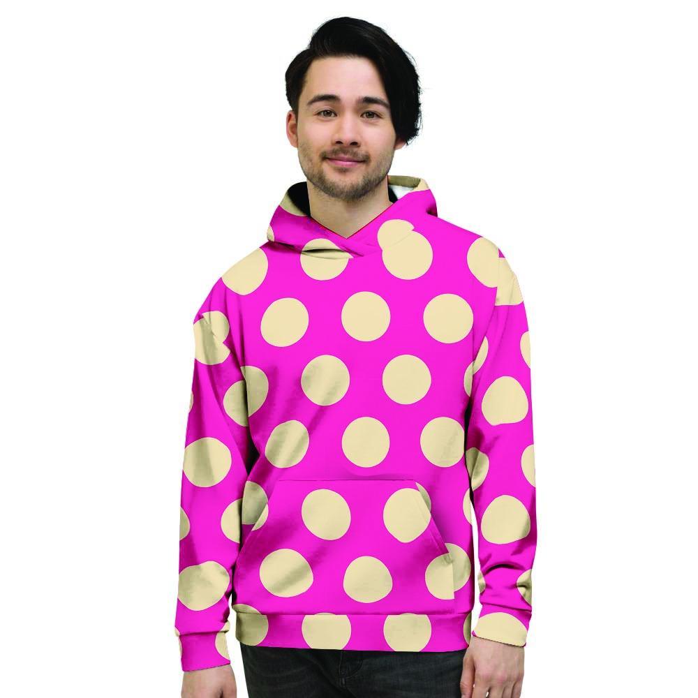 Pink Polka Dot Men's Hoodie-grizzshop