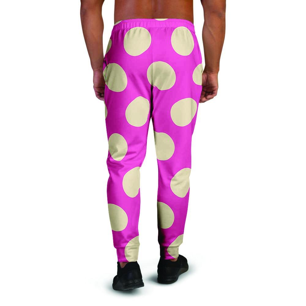 Pink Polka Dot Men's Joggers-grizzshop