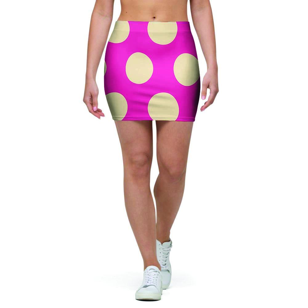 Pink Polka Dot Mini Skirt-grizzshop