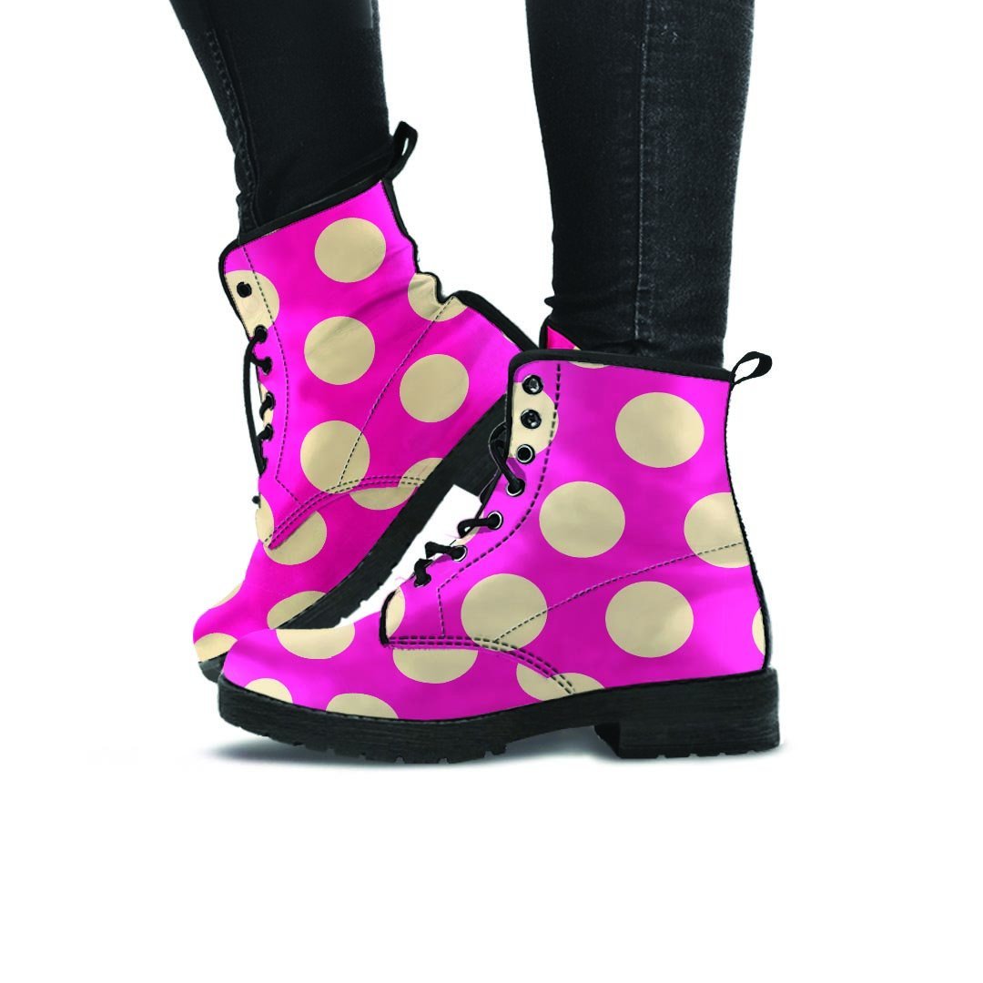 Pink Polka Dot Women's Boots-grizzshop