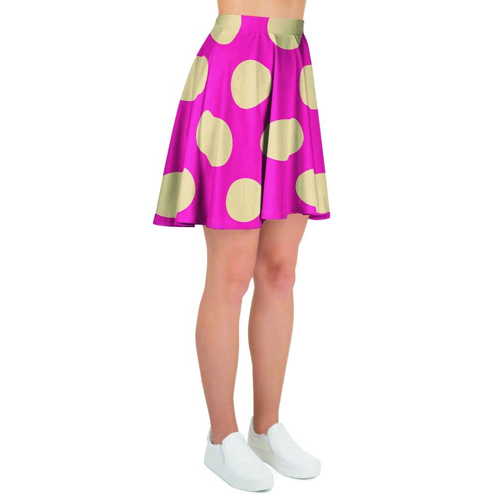 Pink Polka Dot Women's Skirt-grizzshop
