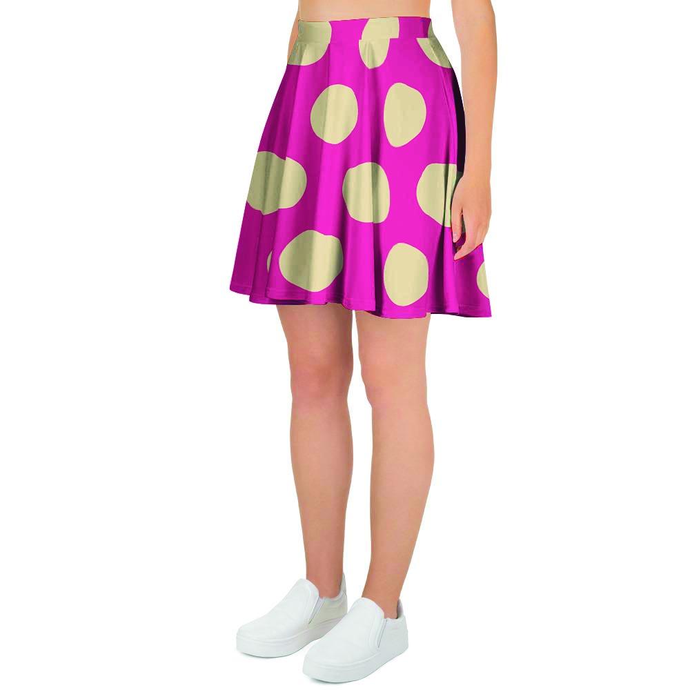 Pink Polka Dot Women's Skirt-grizzshop