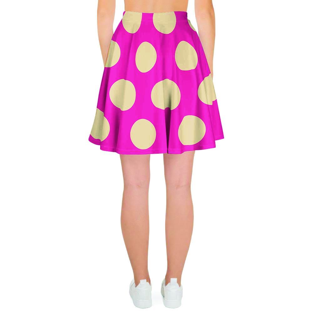 Pink Polka Dot Women's Skirt-grizzshop