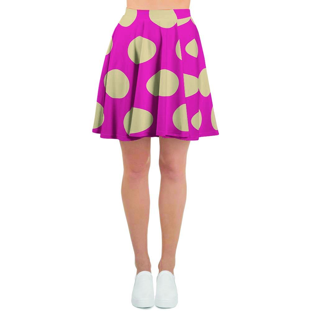 Pink Polka Dot Women's Skirt-grizzshop