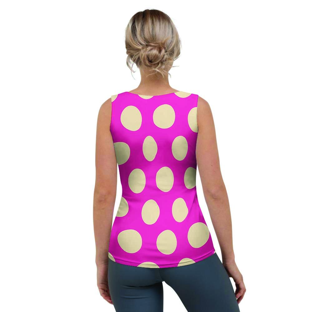 Pink Polka Dot Women's Tank Top-grizzshop