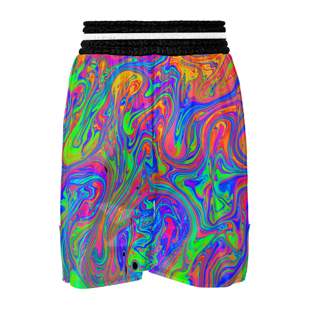 Pink Psychedelic Trippy Neon Green Print Boxing Shorts-grizzshop