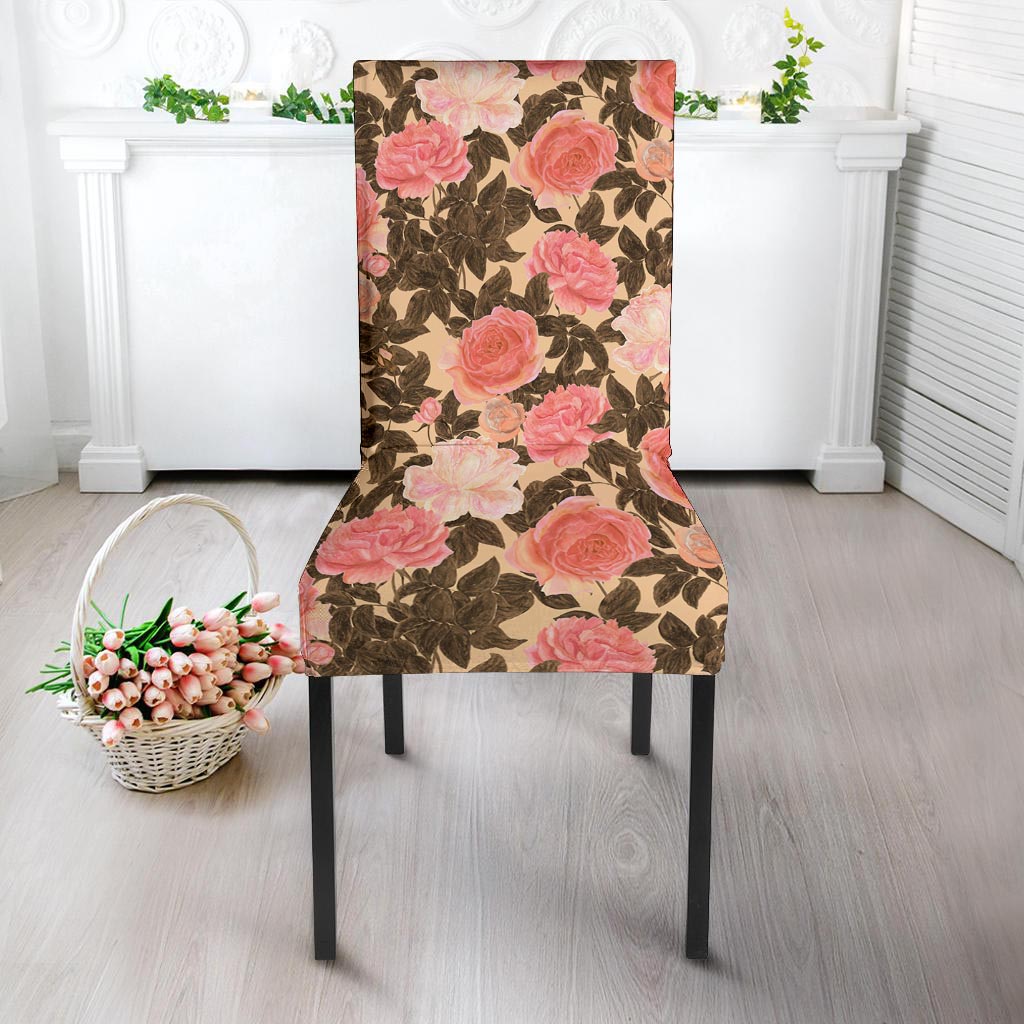 Pink Rose Floral Chair Cover-grizzshop
