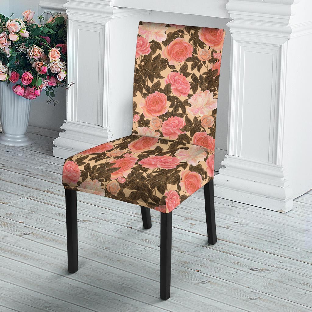 Pink Rose Floral Chair Cover-grizzshop
