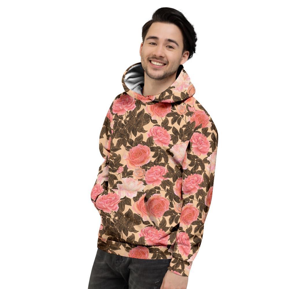 Pink Rose Floral Men's Hoodie-grizzshop
