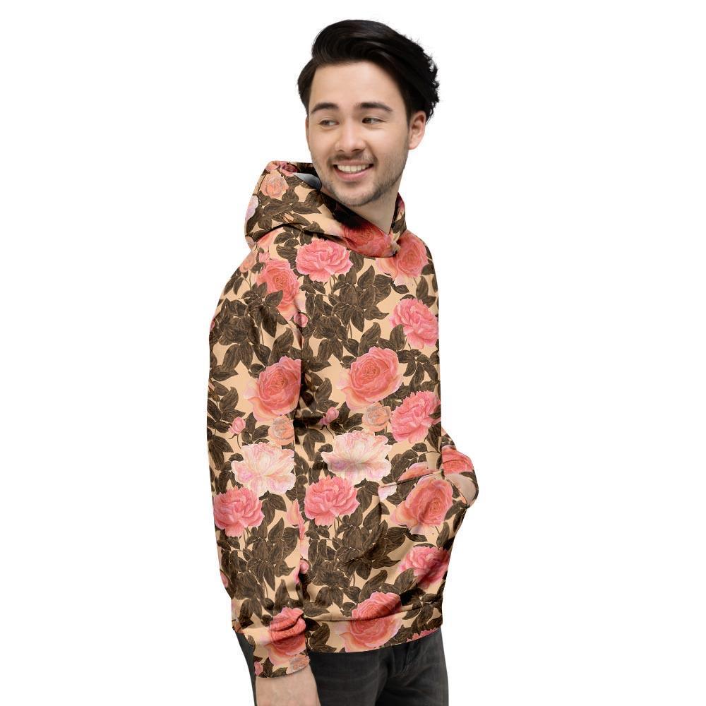 Pink Rose Floral Men's Hoodie-grizzshop