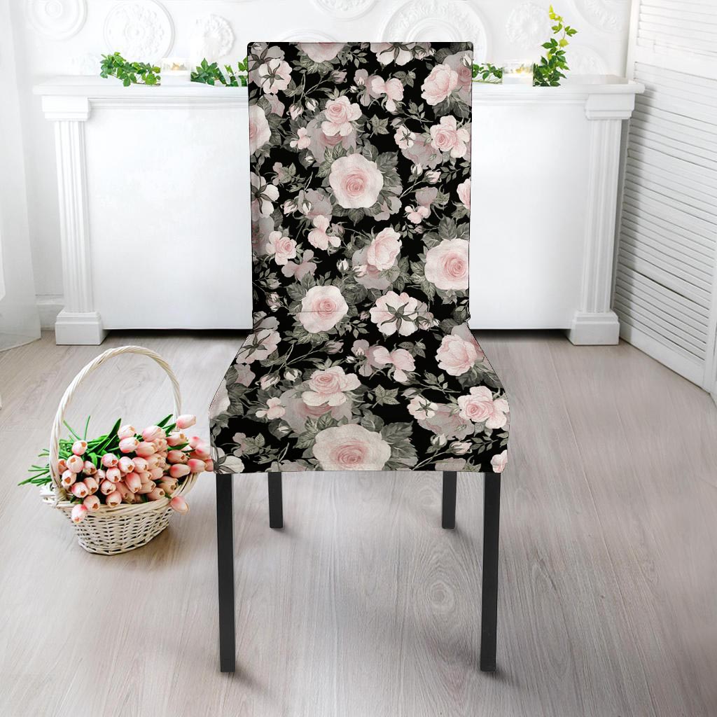 Pink Rose Floral Pattern Print Chair Cover-grizzshop
