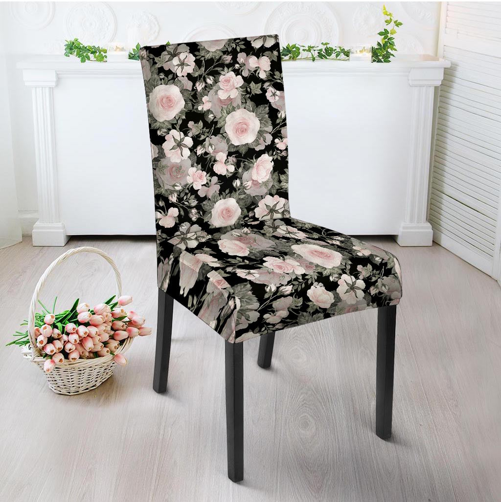 Pink Rose Floral Pattern Print Chair Cover-grizzshop