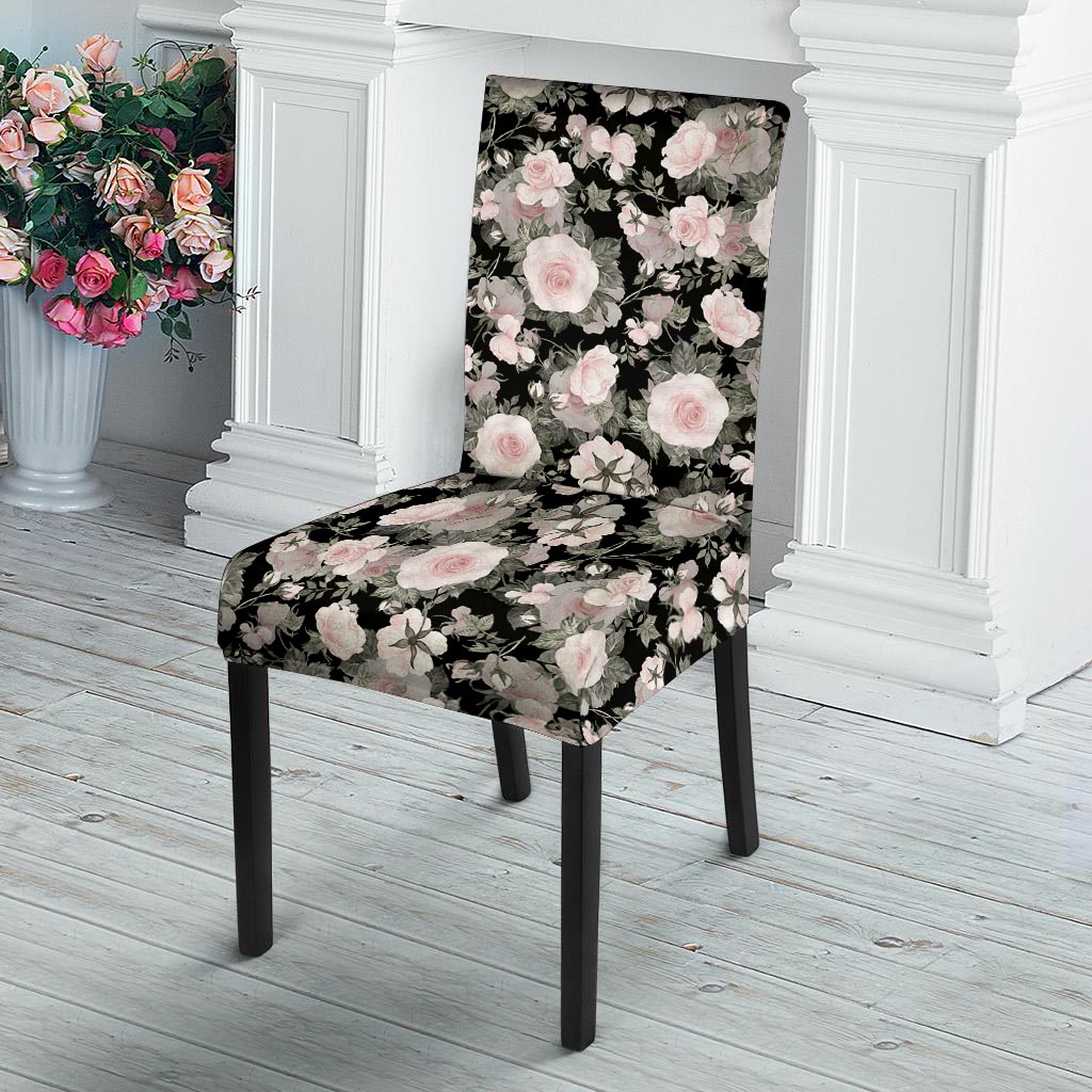 Pink Rose Floral Pattern Print Chair Cover-grizzshop