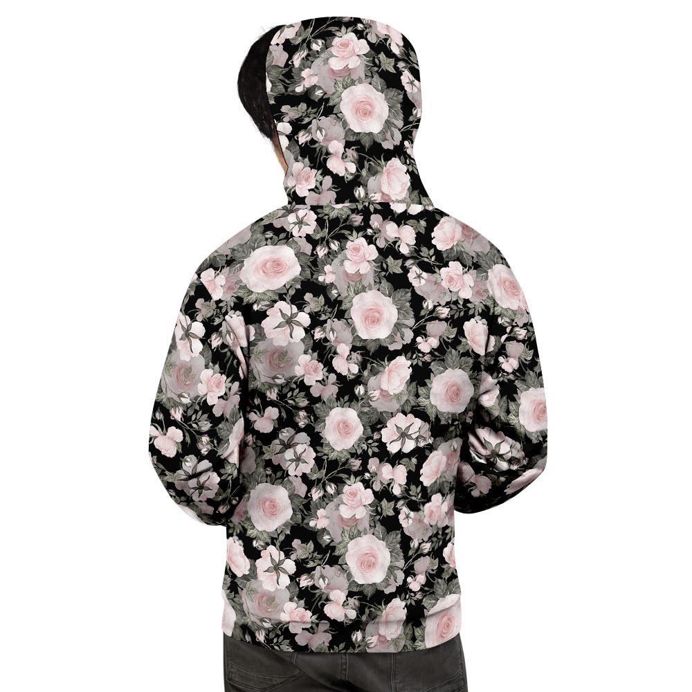 Pink Rose Floral Pattern Print Men's Hoodie-grizzshop