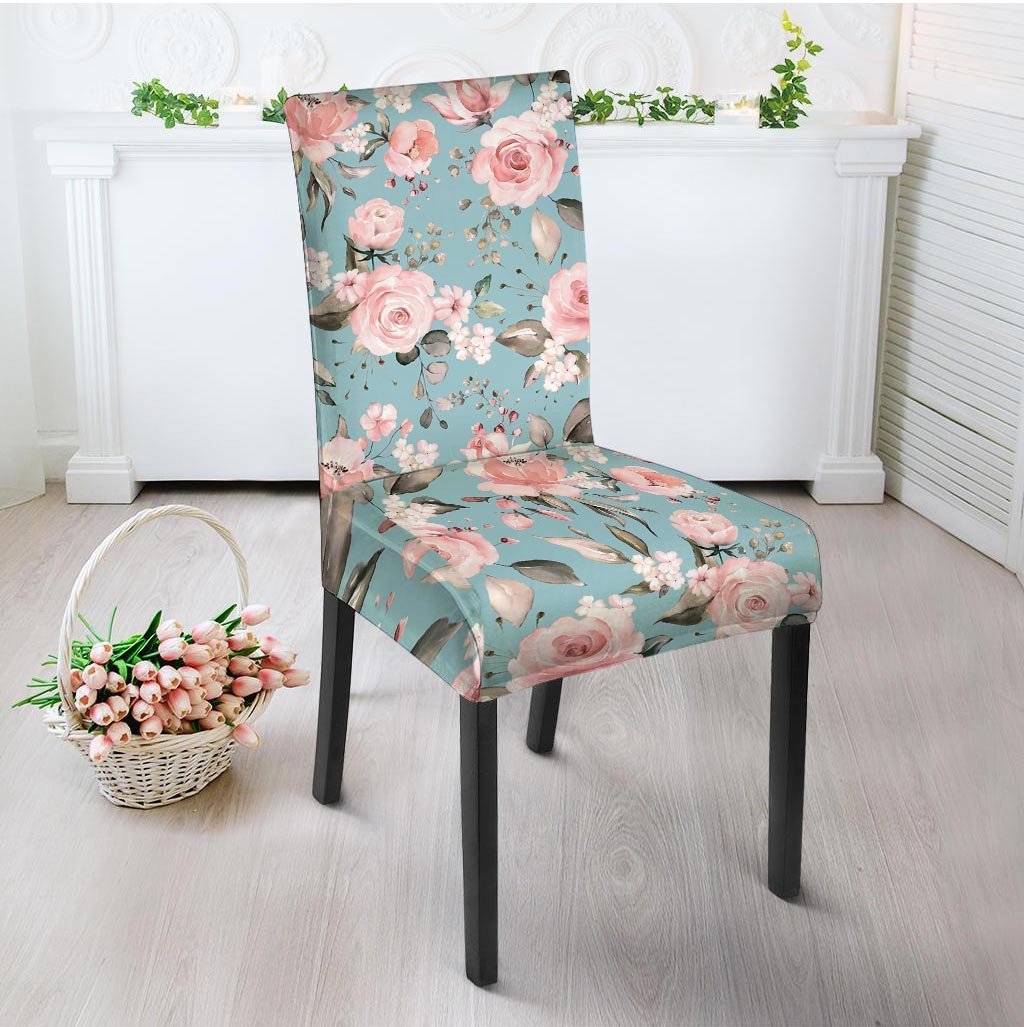 Pink Rose Flower Print Chair Cover-grizzshop