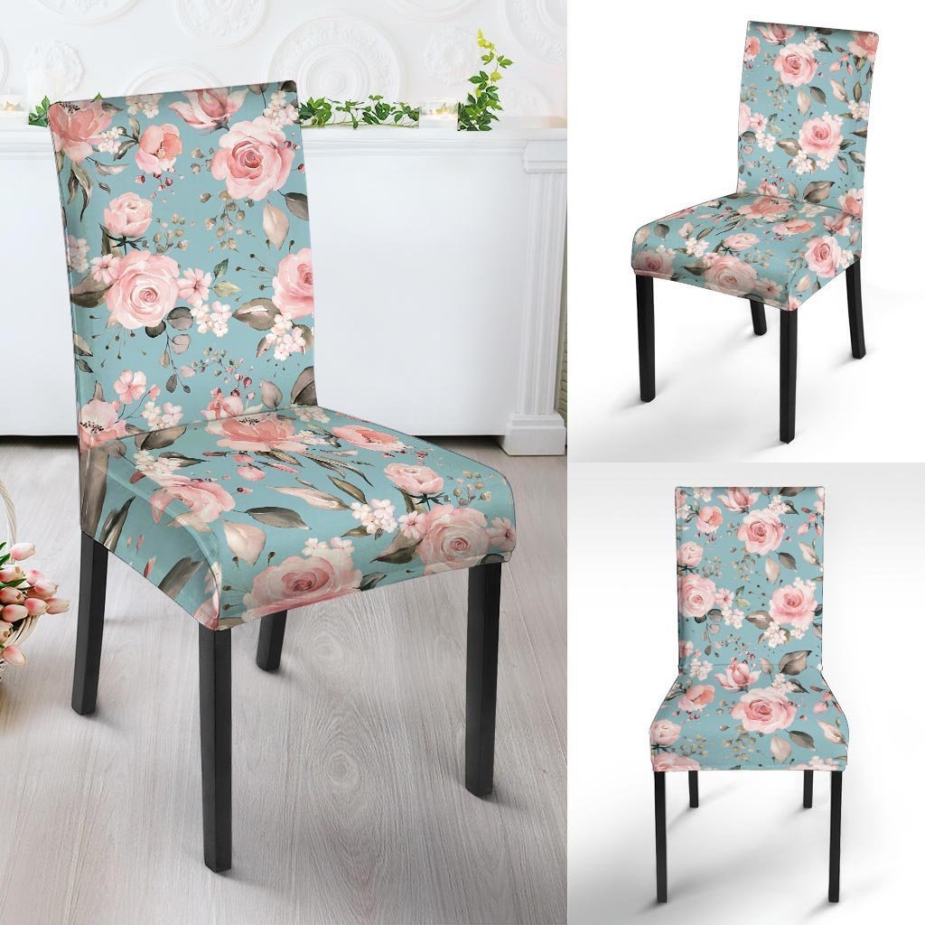 Pink Rose Flower Print Chair Cover-grizzshop