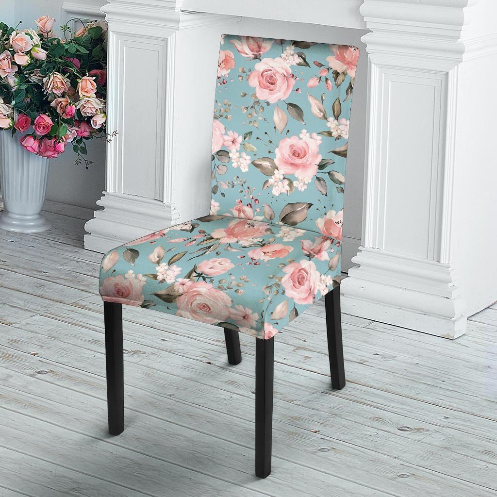 Pink Rose Flower Print Chair Cover-grizzshop