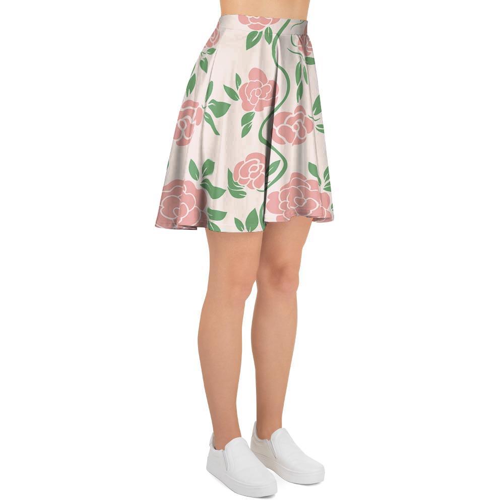 Pink Rose Flower Women's Skirt-grizzshop