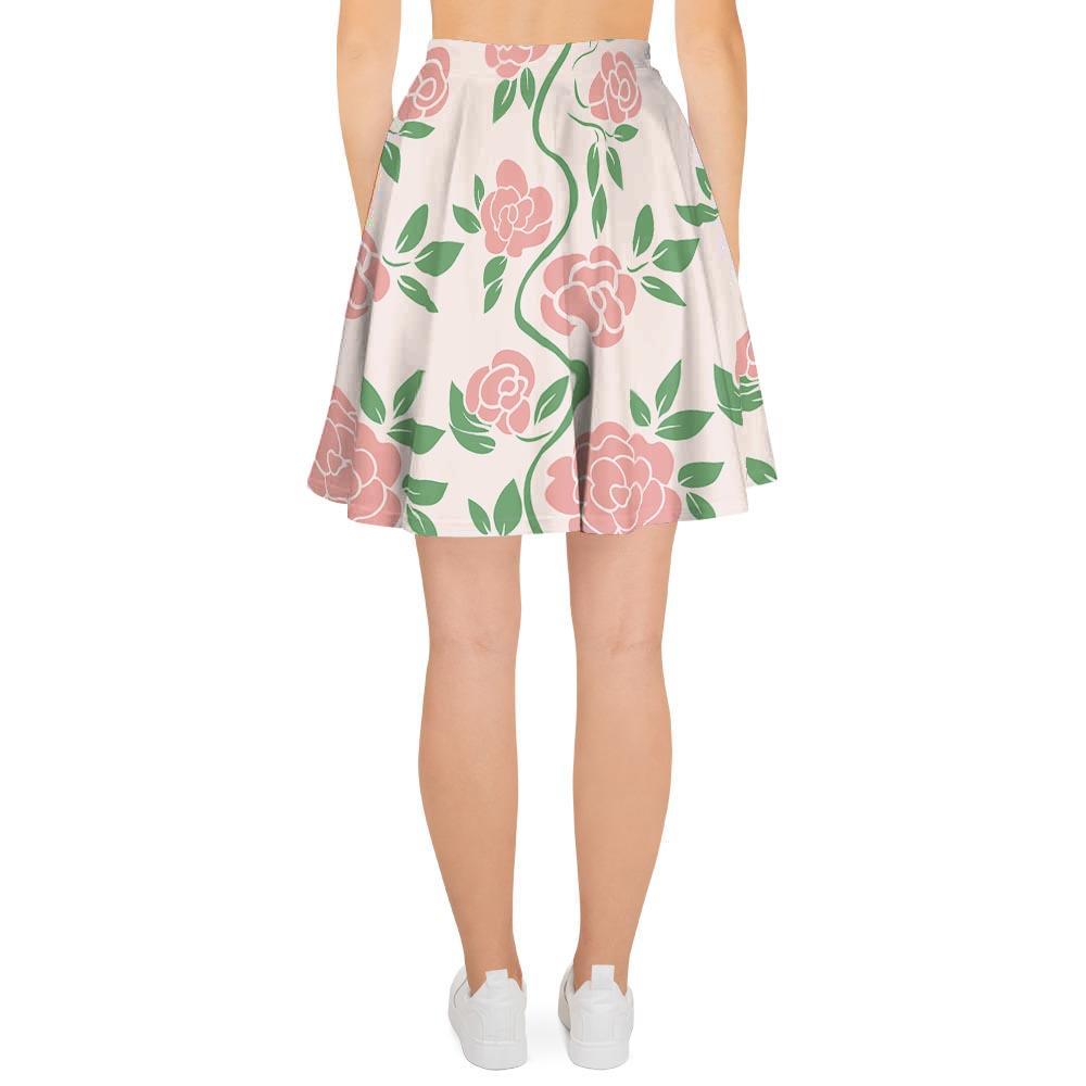 Pink Rose Flower Women's Skirt-grizzshop