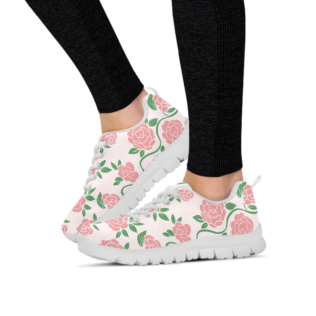 Pink Rose Flower Women's Sneakers-grizzshop