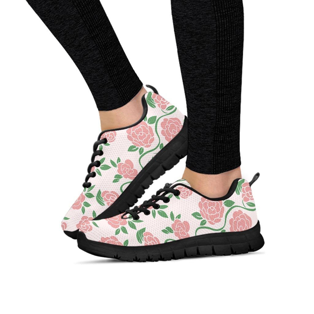 Pink Rose Flower Women's Sneakers-grizzshop