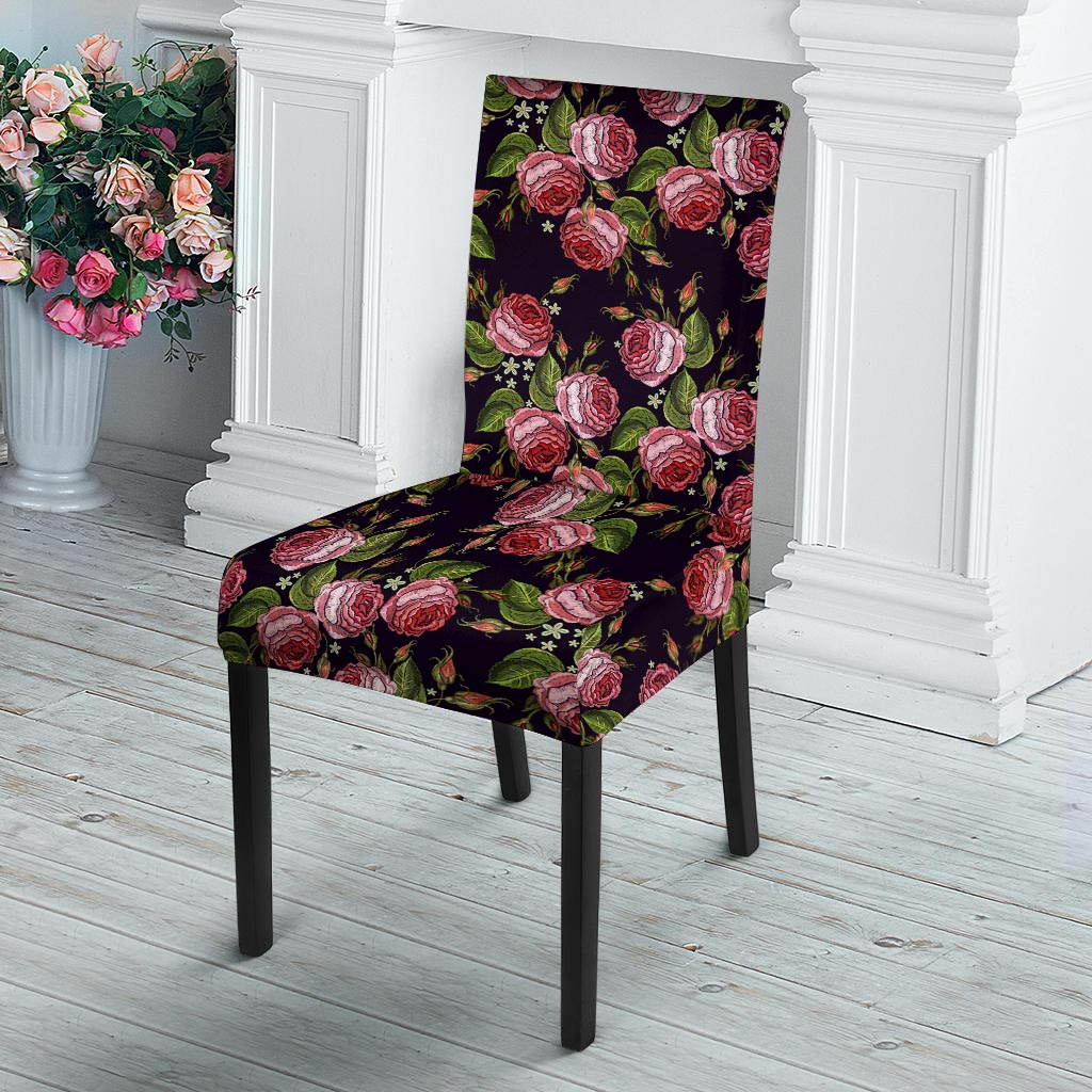 Pink Rose Print Chair Cover-grizzshop