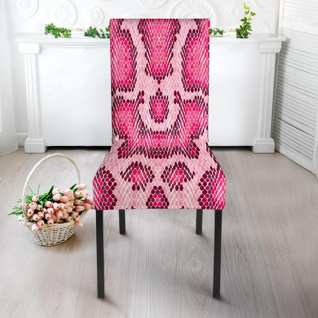 Pink Snakeskin Print Chair Cover-grizzshop