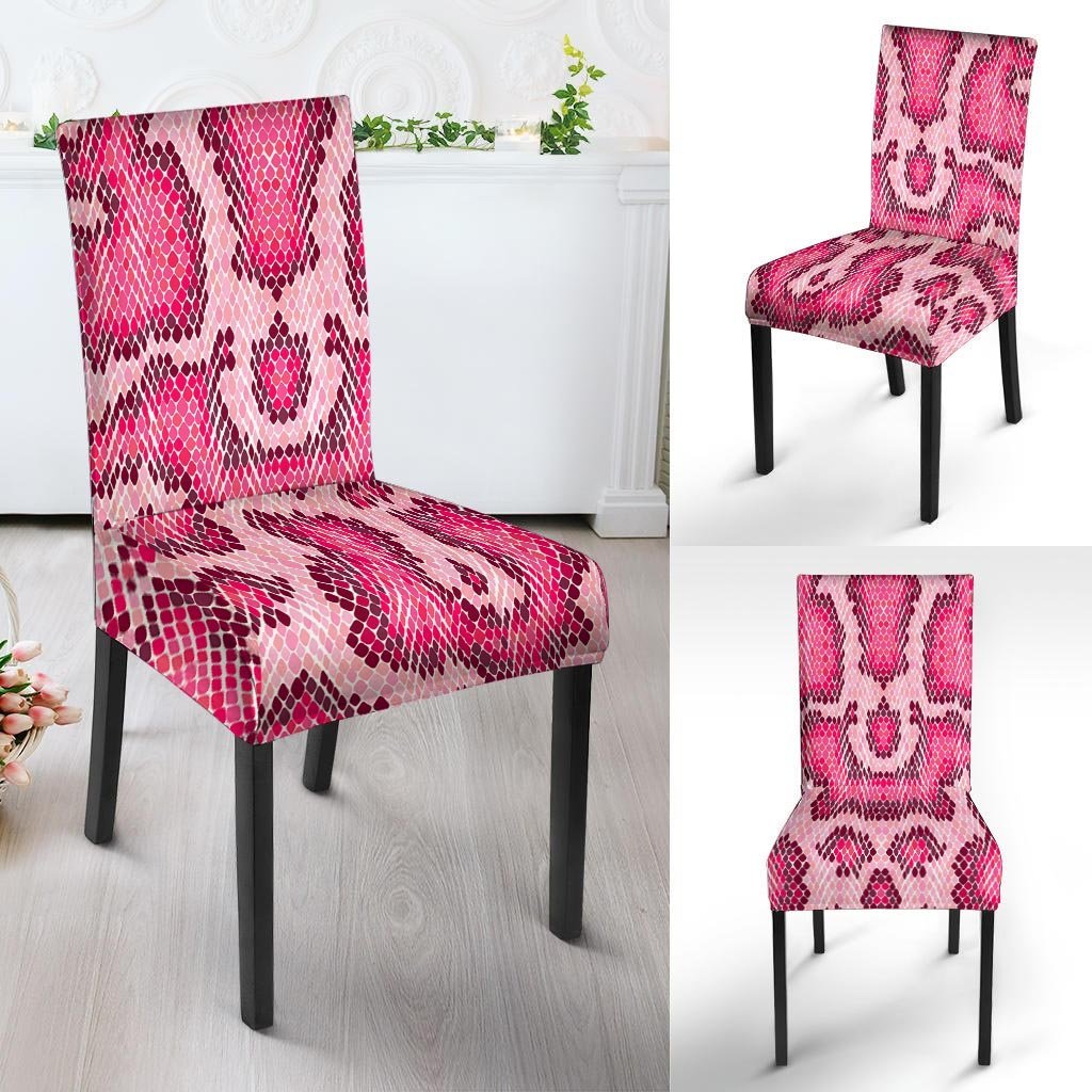 Pink Snakeskin Print Chair Cover-grizzshop