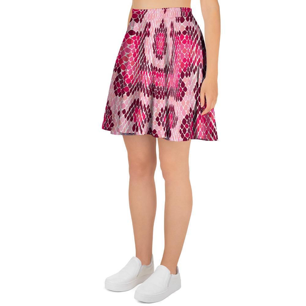 Pink Snakeskin Print Women's Skirt-grizzshop